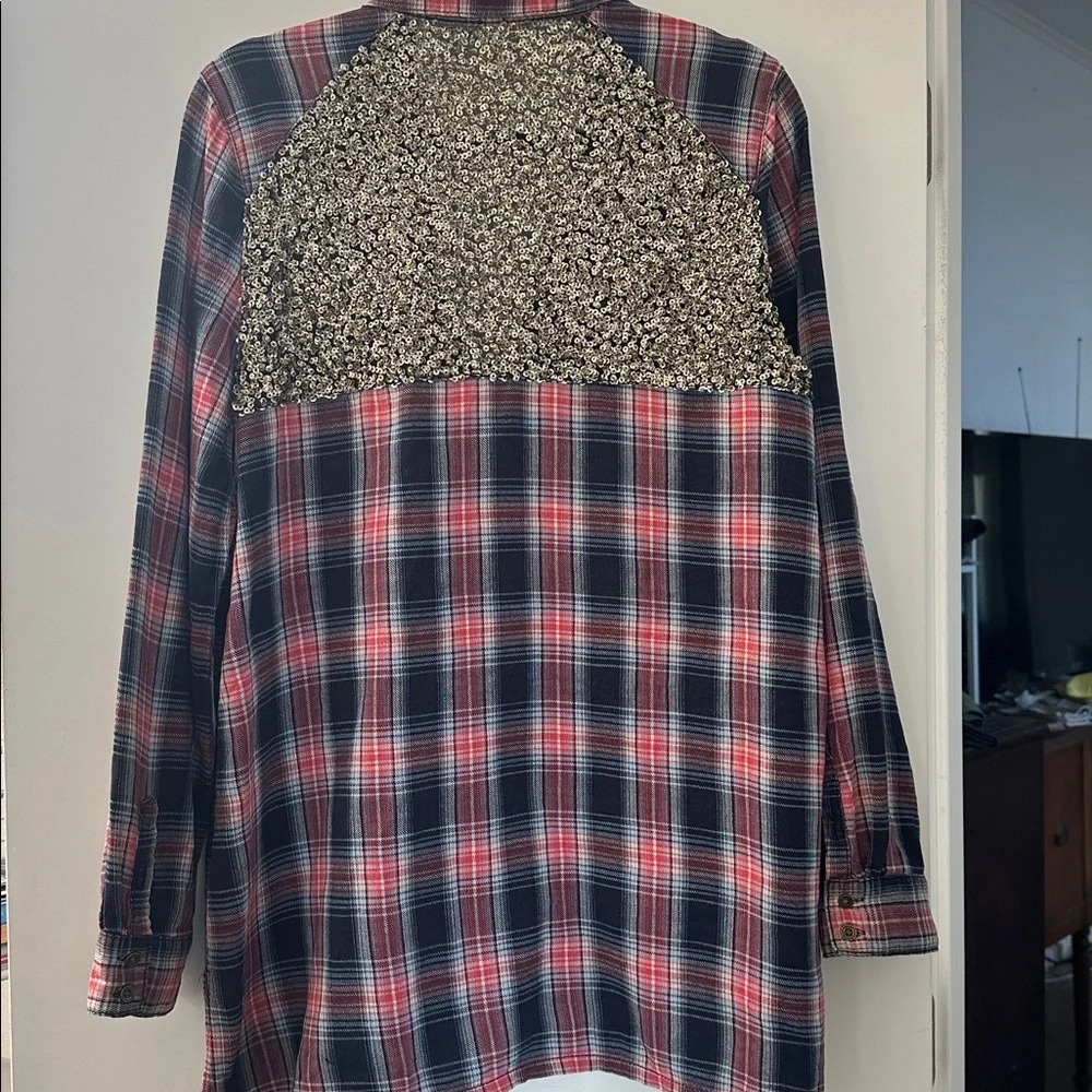 Free People Little Bit of Sugar Plaid Top - Picture 3 of 6